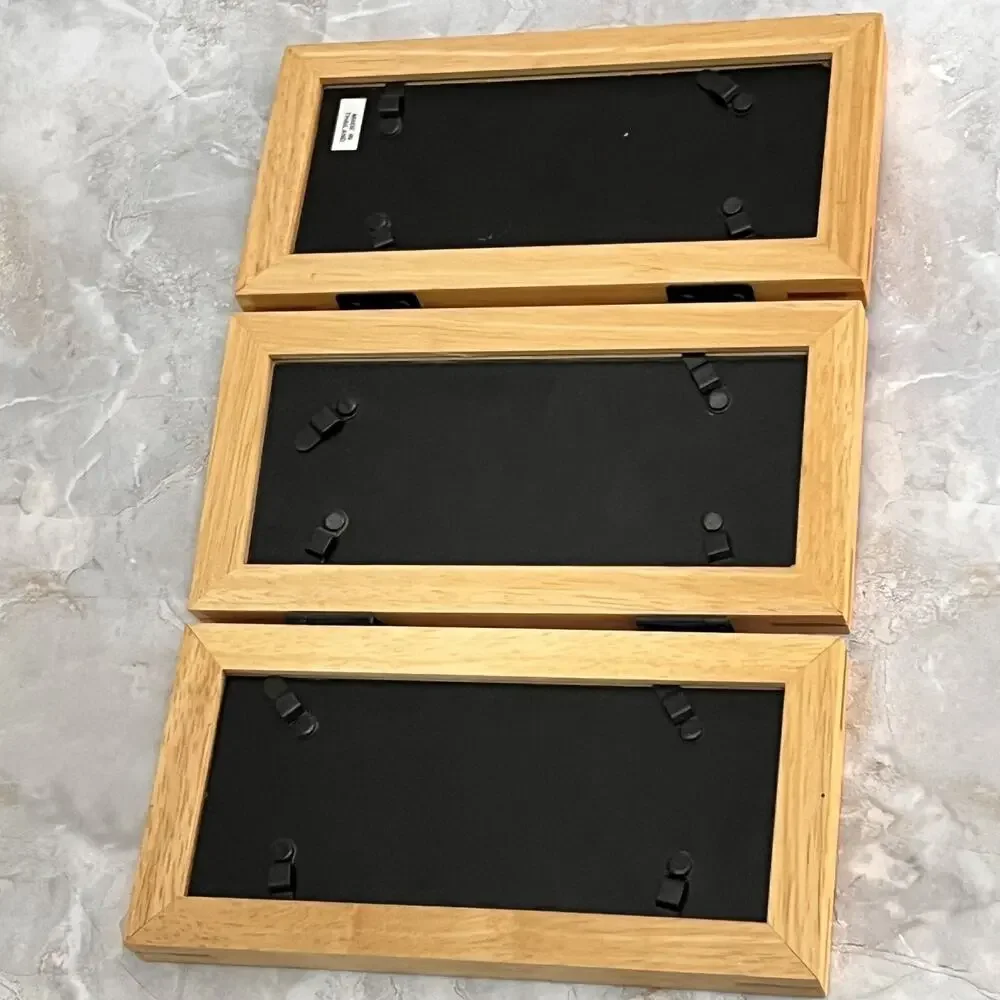 Three Panel Screen Wood Collage Photo Picture Frame Multi Picture 2x2.5